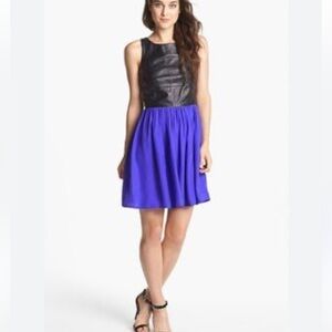 Amanda Uprichard Lamb Leather Silk Combo Color Block Dress Size Medium